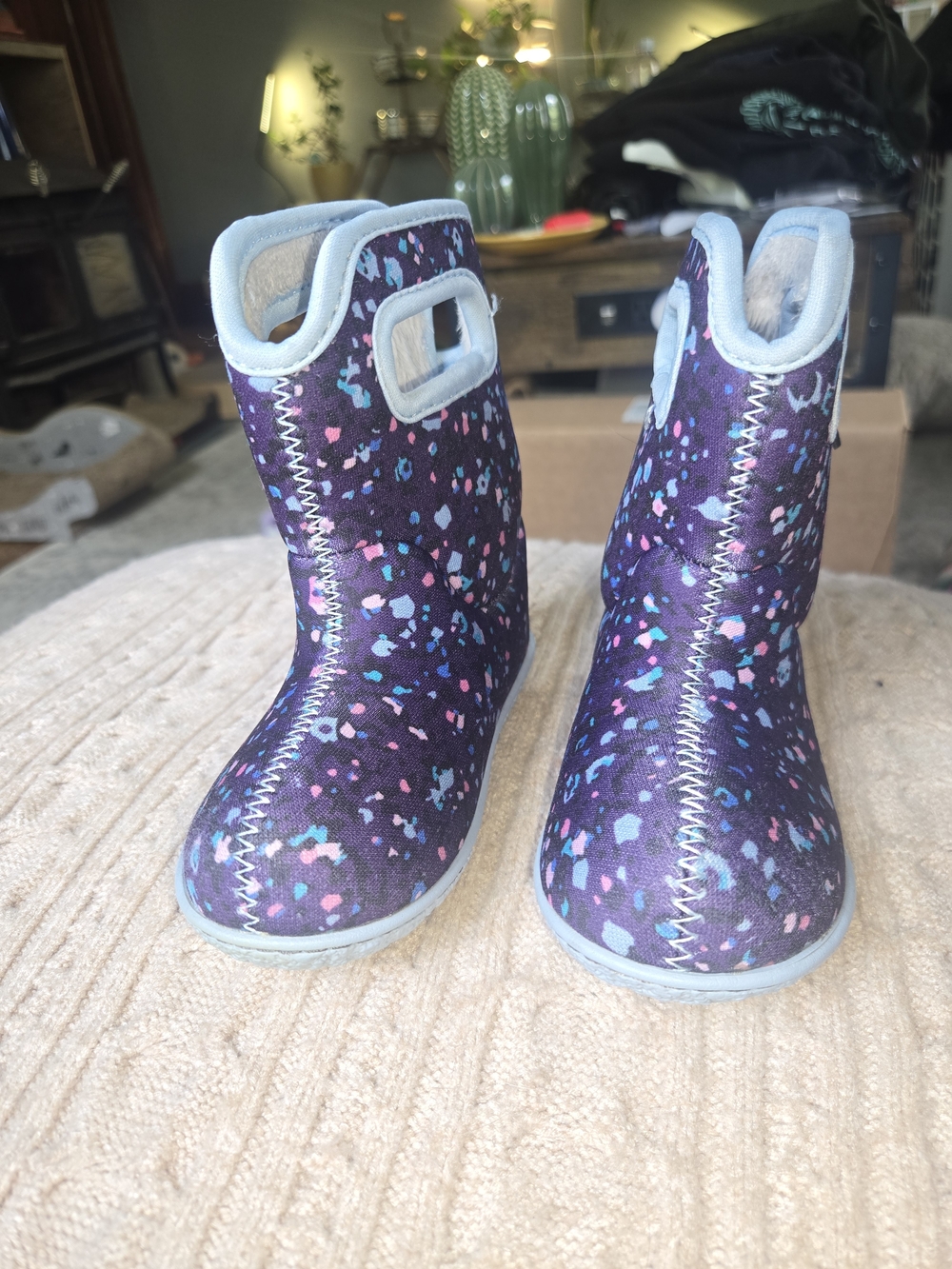BOGS Kids Purple Patterned Neoprene Boots -